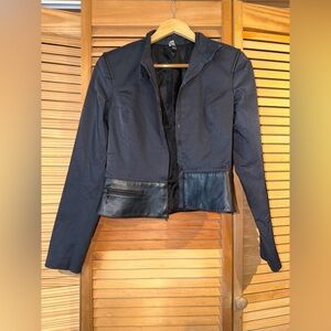 Laundry by Design Black Mixed-Material Cropped Jacket